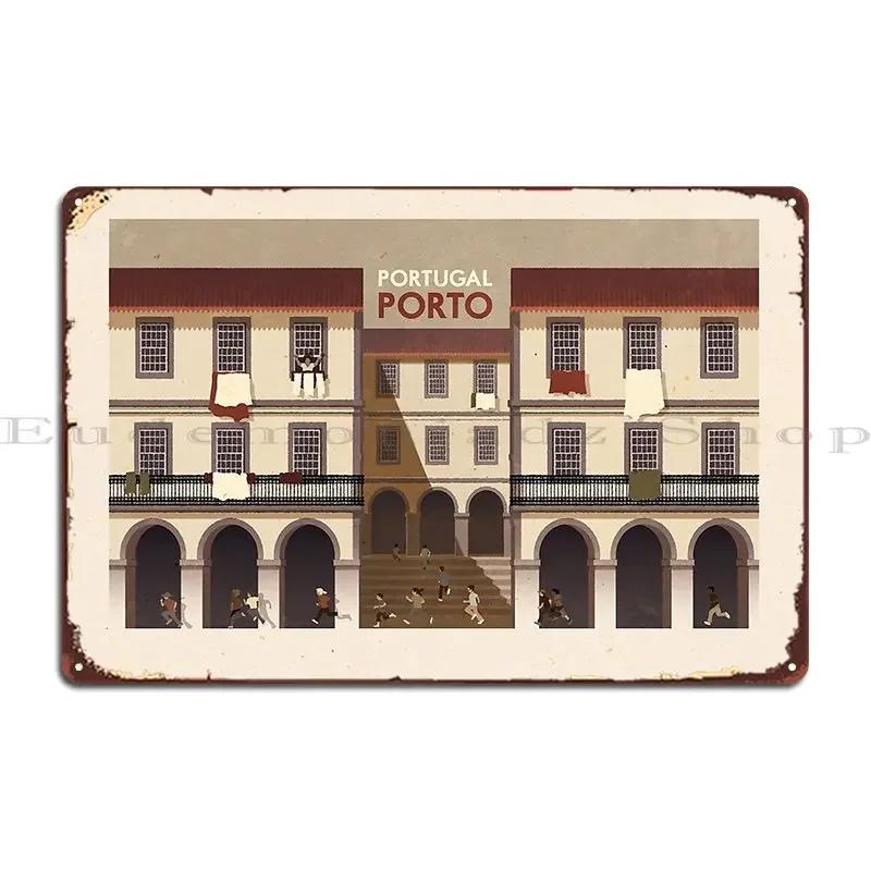 Travel Posters Porto Portugal Metal Sign Create Club Poster Wall Mural Personalized Tin Sign Poster 20x30cm(7.8x11.8inch)