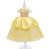 [CQDY] Belle Dress, Children's Princess Dress (Beauty and the Beast-inspired Dress + Tiara) 7-Piece Set, Kids' Costume, Formal Dress, Princess Dress,