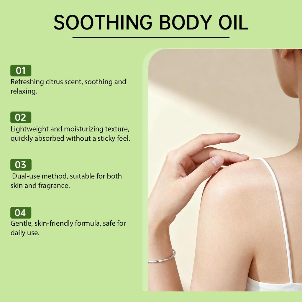 Jaysuing Body Care Essential Oil, Moisturizing and Hydrating, Smooth Skin, Daily Massage Soothing Plant Essence Oil, Suitable for Body, 30ml