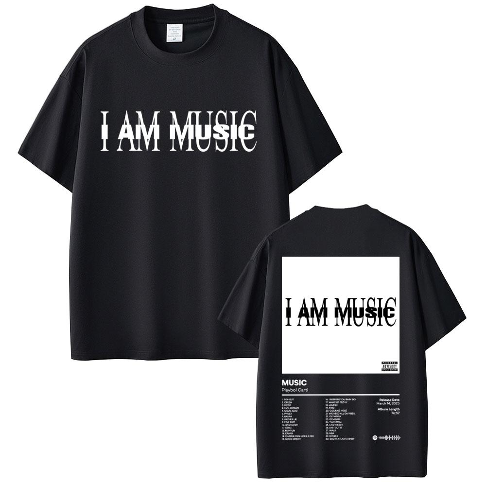 Rapper Playboi Carti Jsem hudba Nový obal alba Grafické tričko Pánské ležérní vintage tričko Pánská hip hopová nadměrná trička