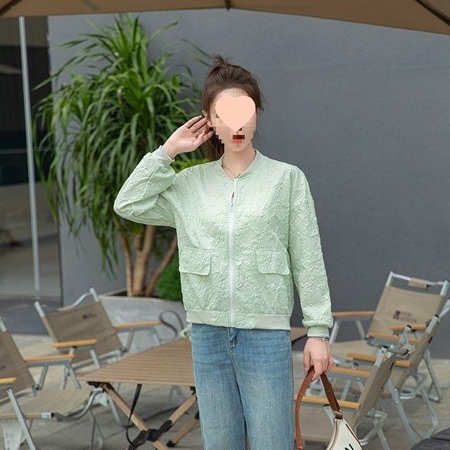 Women's Petite Korean Style Baseball Jacket - Early Autumn Casual Outerwear 2025
