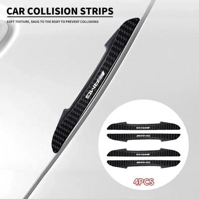 4pcs Carbon Fiber Look Car Door Protective Sticker For Mercedes Benz AMG W204 W203 W212 W211 W124 W210 GLC E Auto Accessories EE9