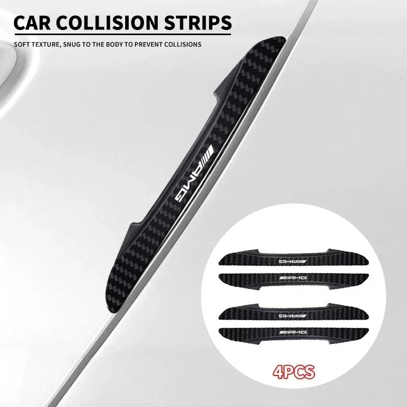 RAT2 4pcs Carbon Fiber Look Car Door Protective Sticker For Mercedes benz AMG W204 W203 W212 W211 W124 W210 GLC E Auto Accessories