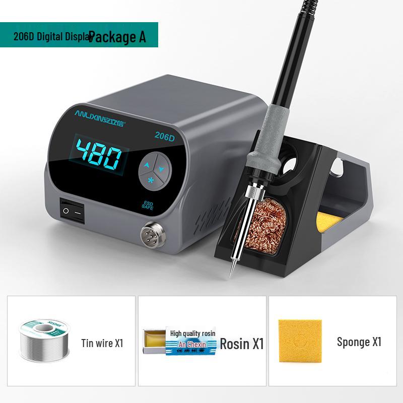 Anlixin 206D Adjustable Digital 80W Soldering Station - High Power Internal Heating Soldering Iron Tool