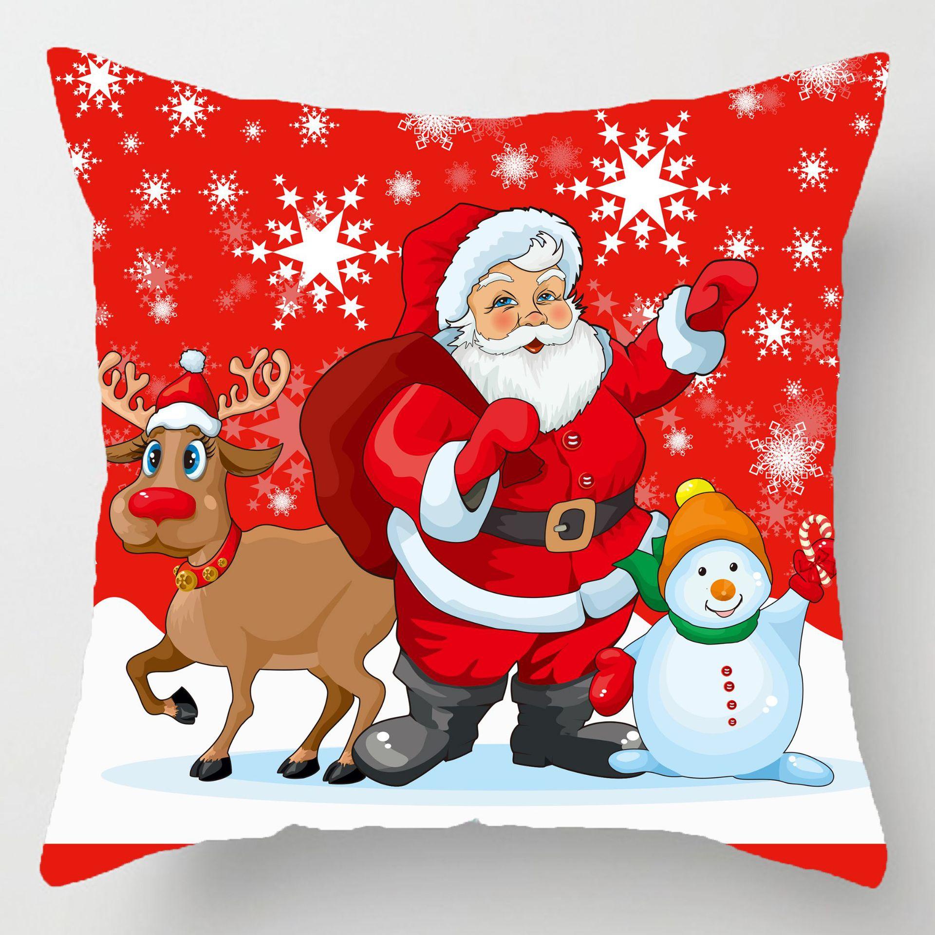 

Рождественская наволочка с изображением Санта-Клауса, красная наволочка для дивана в гостиной, прикроватная наволочка 40x40cm