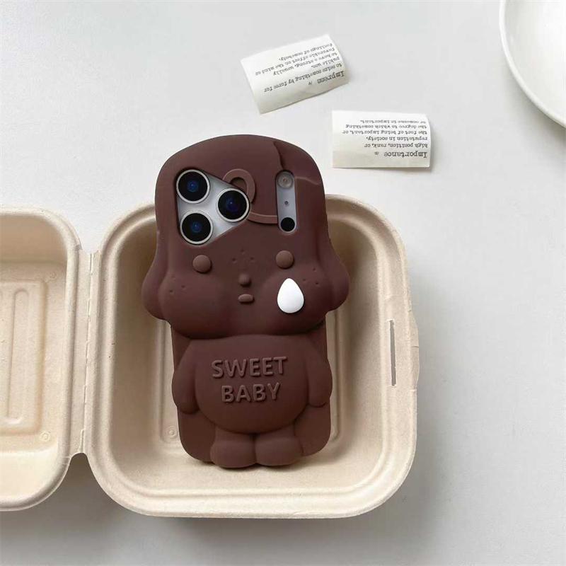 3D Cute Sweet Baby Phone Case For iPhone 17 16 15 14 13 Pro 12 Pro Max Soft Silicone Cover