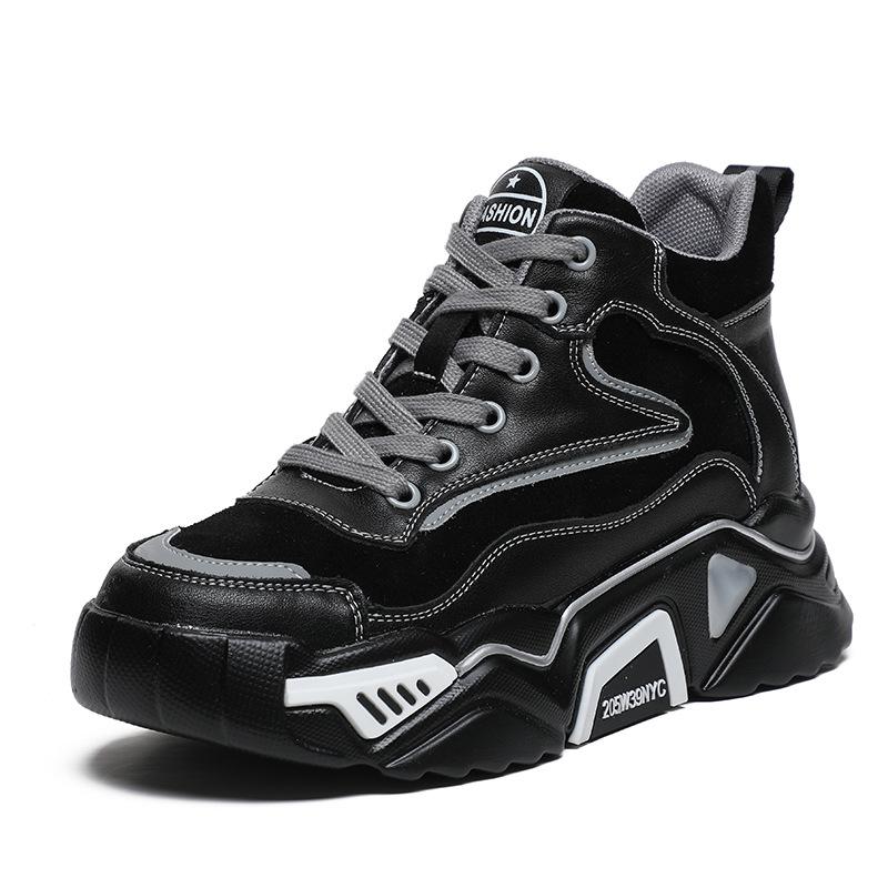 Inner heightening dad shoes women's autumn and winter platform student sports ins velvet warm cotton shoes