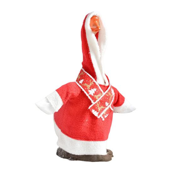 Christmas Goose Outfit Set Santa Dress Clothes with Scarf for 23" High Cement or Plastic Goose Statue Porch Goose Costume for Yard Lawn Garden Decor