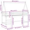 High Bed with Ladder and Canopy 80x200 cm Solid Pine Wood