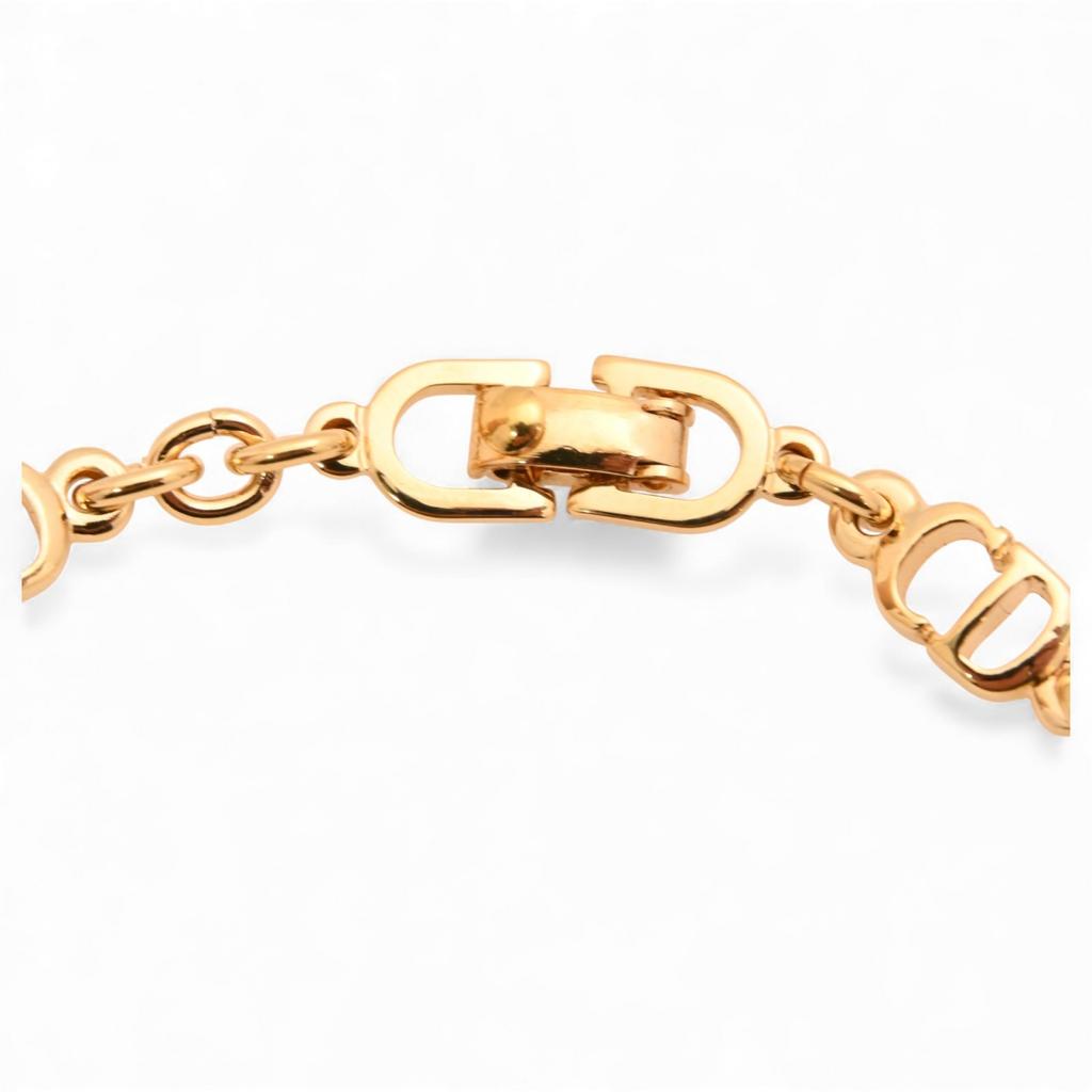 Auth DIOR CD Logo Gold Bracelet Women's Jewelry Di6610jd Used
