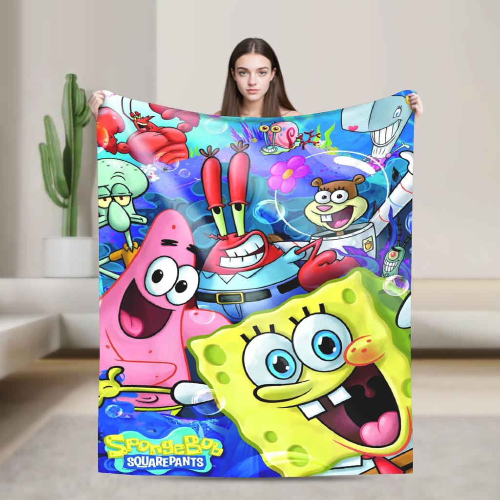 Patrick Star Blankets SpongeBob SquarePants Fuzzy Funny Warm Throw Blanket for Home Restaurant Spring/Autumn