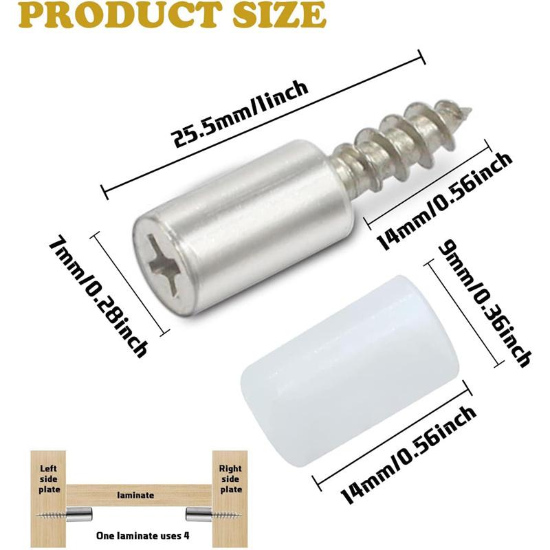 Self Tapping Screw Cabinet Shelf Bracket Laminate Support with Rubber Sleeve Non-Slip Layer Glass Plate Holder Fixed Screw