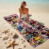 Classic Japanese Element Cartoon ONE PIECE Monkey D. Luffy Beach Towel Outdoor Camping Vacation Swimming Beach Towel Outdoor Absorbent Bath Towel Y12