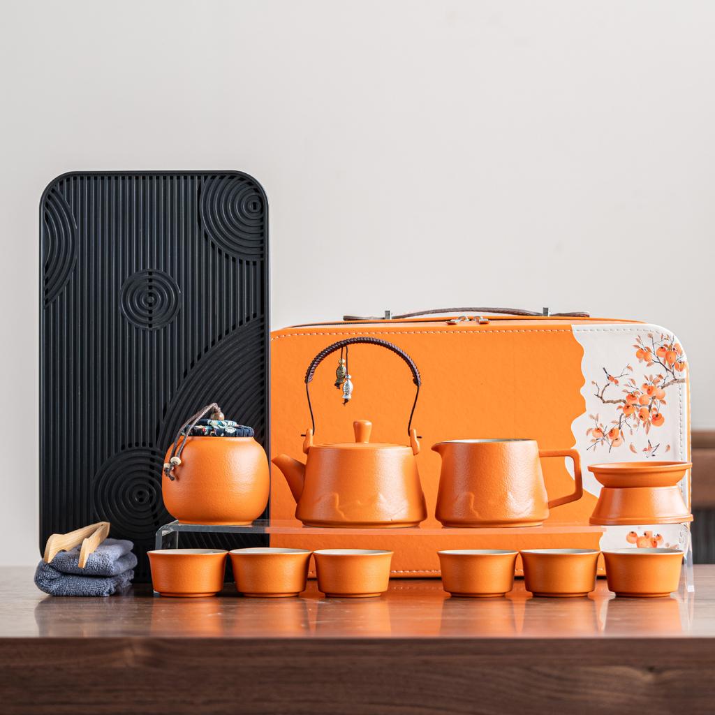 Travel Tea Set Portable Outdoor Camping Tea Set Full Set of Teapots and Cups A Complete Set of Kung Fu Tea Set