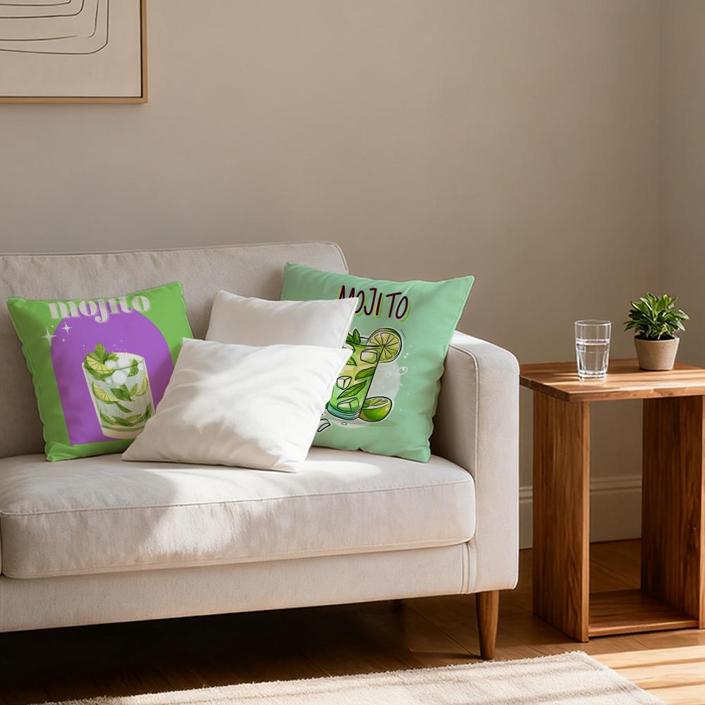Pillow Case Luxurious Home Office, Sofa Decorative Multi Sized Car Seat Cushions, Pillowcases Mojito Cocktail Art