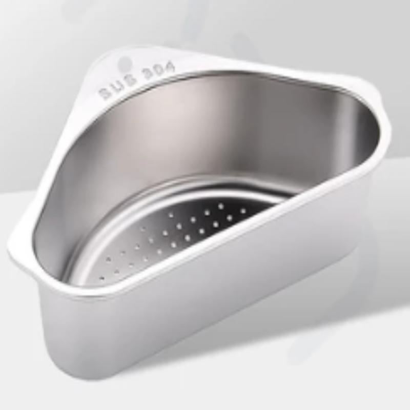 Nipiin Kitchen Sink Drain Basket Sink Strainer Stainless Steel Triangle Basket Sink Food Strainer 1