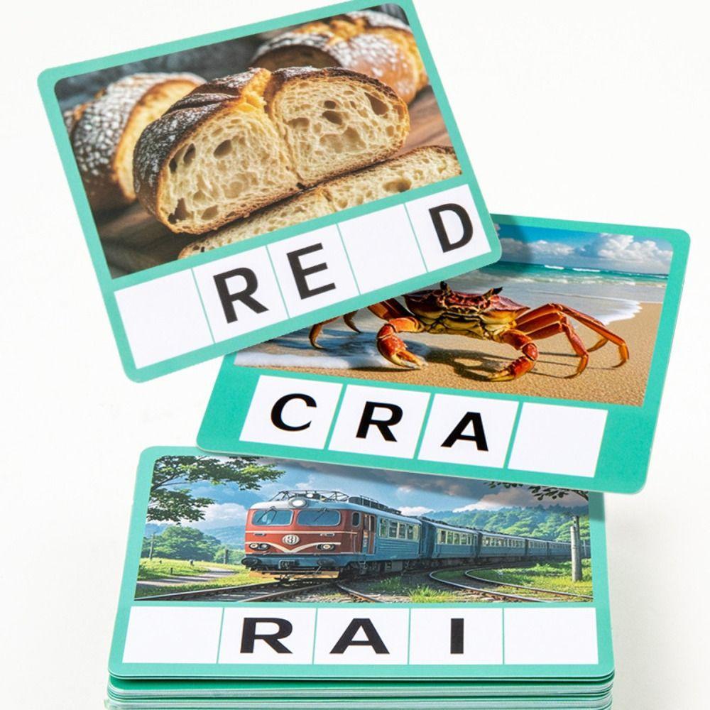 Alphabet Spell The Word Game Wooden Puzzle Letter Spelling Block  Educational Toy