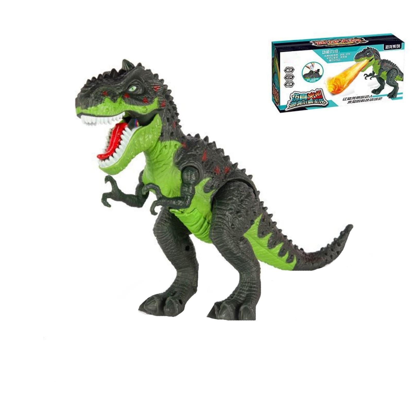 

Электрическая игрушка динозавр, Тираннозавр, Распыляющий подвижный, Дышащий огнем, Модель животного-симулятора для мальчика One Size
