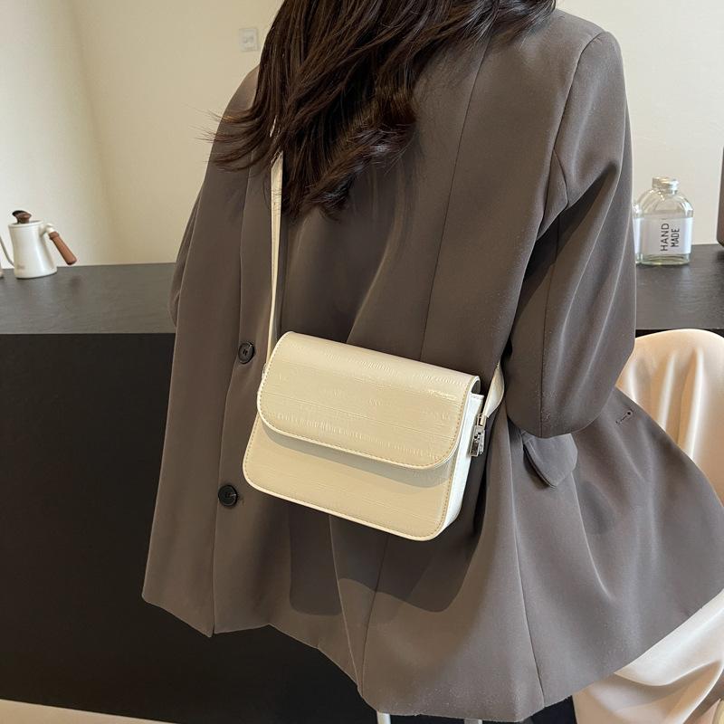 Popular bag women's new fashion oblique span bag shoulder bag texture small square bag