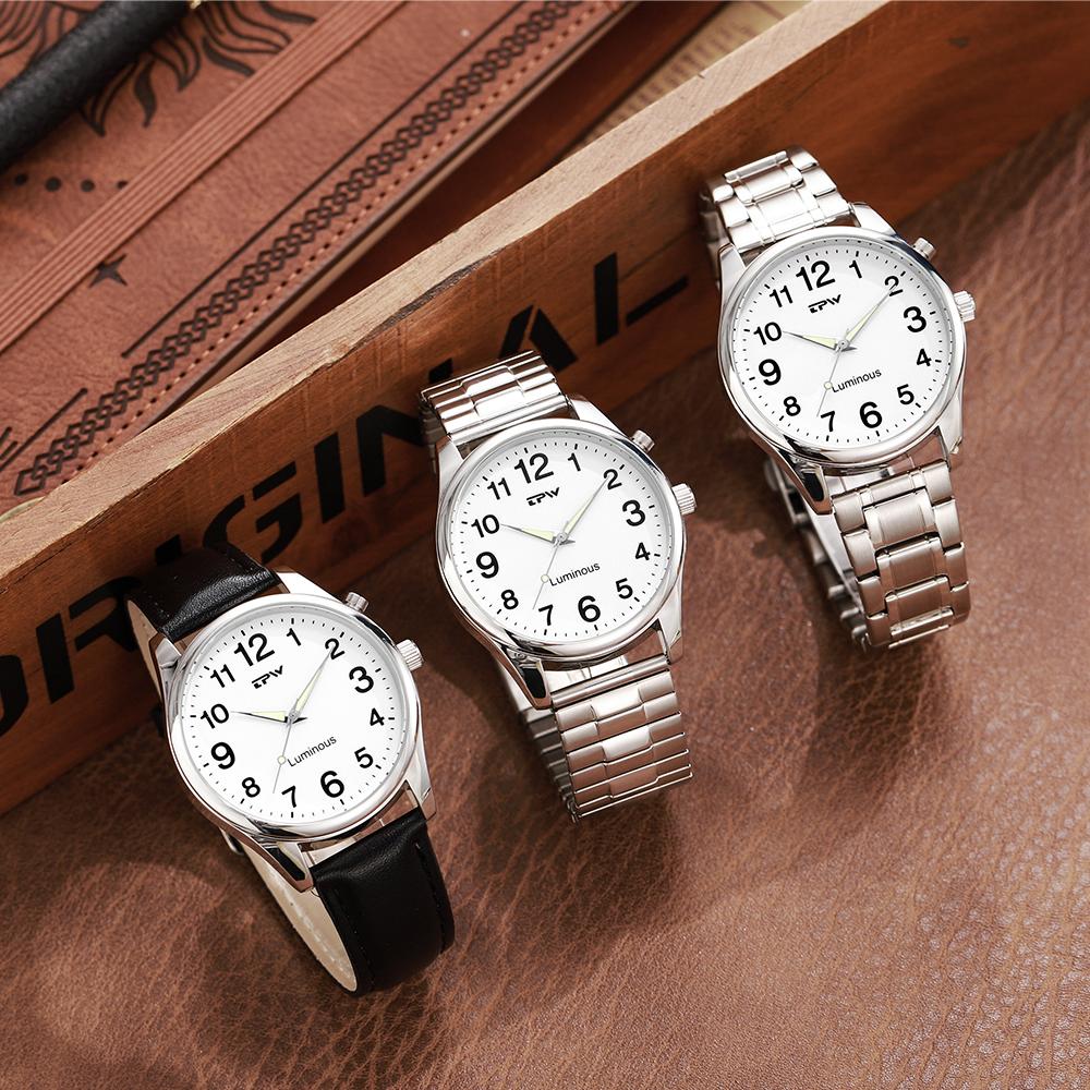 TPW Light Up Watch Dial Full Luminous Face 40mm Easy Reader Steel Strap 3ATM