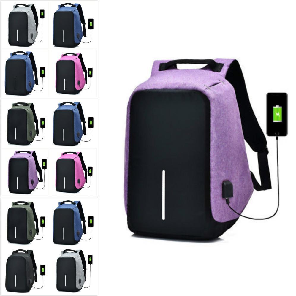 Rucksack Diebstahlschutz Unisex Laptop USB-Anschluss Ladefunktion Reise Oxford Taschen Schule