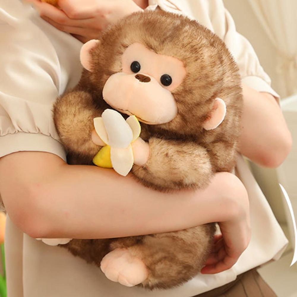 Fluffy Monkey Stuffed Doll PP Cotton Banana Monkey Doll Banana Monkey Plush Toy  Easter Gifts