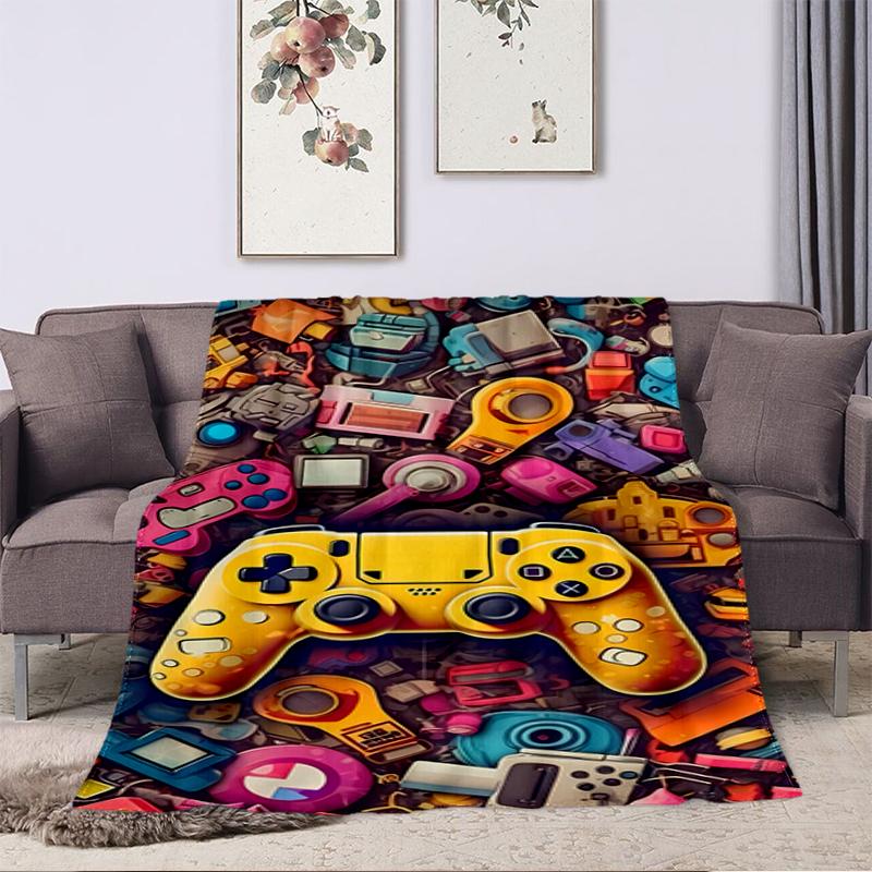 1PC Game Elements printed blanket, all season lightweight home office outdoor nap multifunctional blanket A6