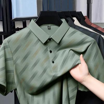 2026 Nueva Camisa Polo Estampada de Manga Corta Casual de Negocios para Hombre Moda Transpirable Cómoda y Versátil