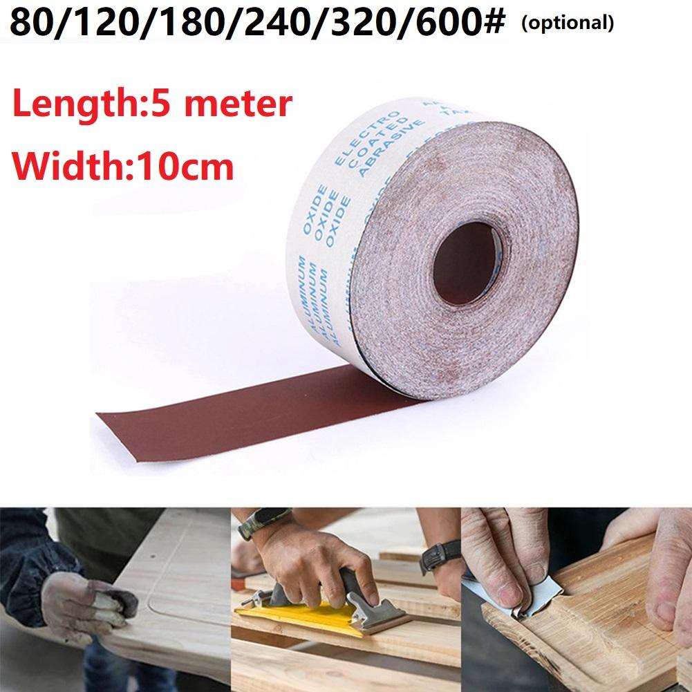 1 Roll 5M Abrasive Cloth Emery Cloth Roll Polishing Sandpaper For Grinding Tools 80/120/180/240/320/600 Grits