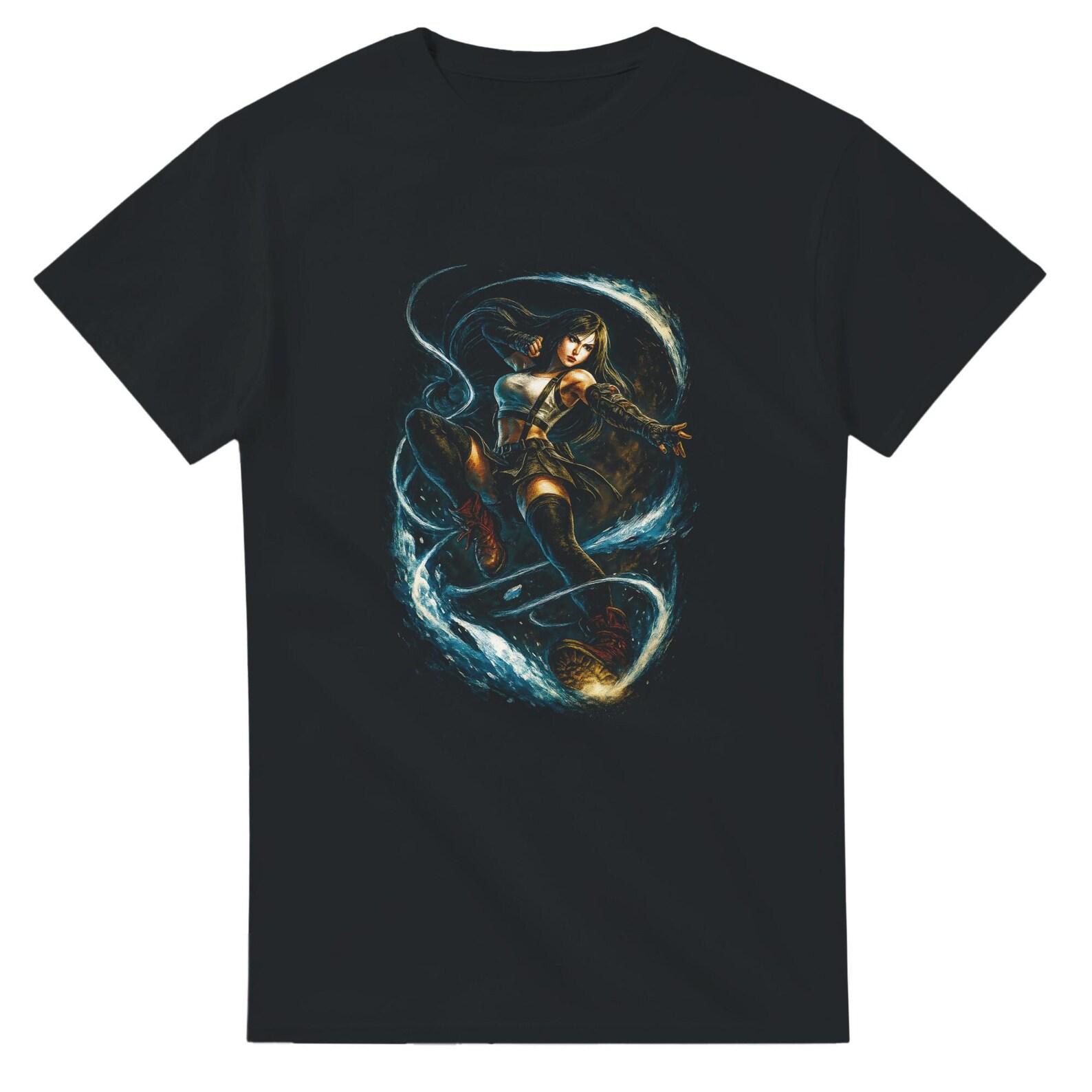 Tifa Lockhart Halftone Heavyweight Unisex Crewneck T shirt | Gildan® 5000 2XL
