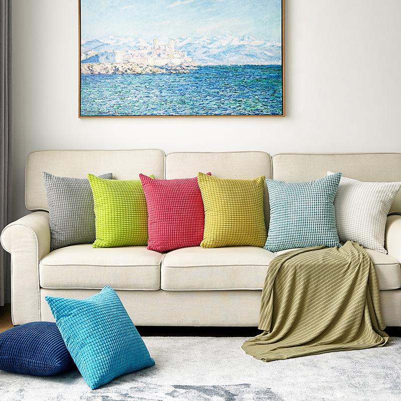 Pillow Cover Corn Velvet Sofa Ins Nordic Cushion Cover Pillow Cover Corduroy Bedroom Sofa Cushion Cushion