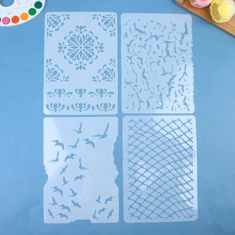 Diy Scrapbooking Reusable Bird Pattern Stencil Card Making & Crafts - Durable Plastic Spray Painting Templat
