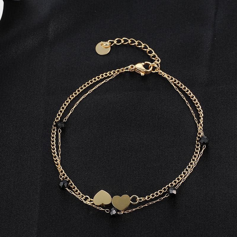 Damen Retro Türkis Titanstahl Perlenarmband - High-End Modeschmuck