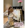 Pit strip crew neck sweater women's spring new thickened slim fit with knitted bottoming shirt short top