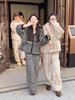 Women's Striped Hooded Coral Fleece Pajamas, Winter 2025 Trend, Outdoor-Ready Fleece-Lined Homewear