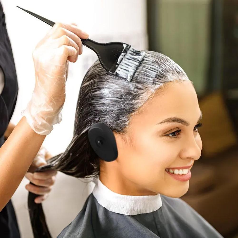 1 Pair Silicone Hair Dye Ear Covers Hair Dye Salon Earmuffs Ear Protector Caps for Hairdressing Salon Dyeing Shower Accessories