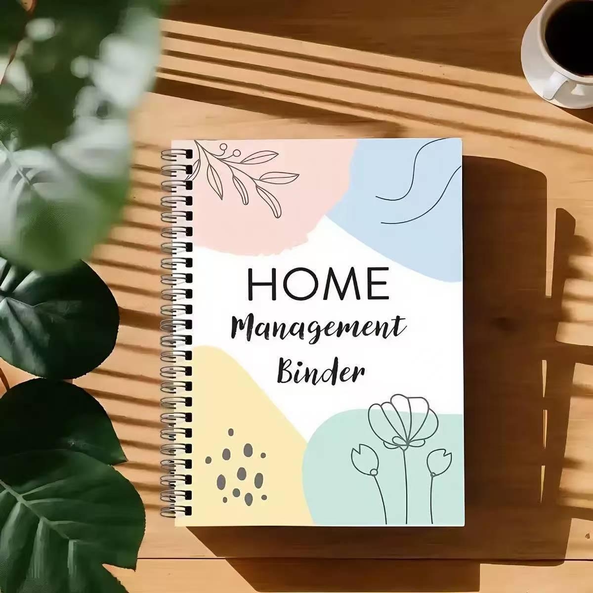 A5 Spiral Bound Multi-color Home Management Notebook