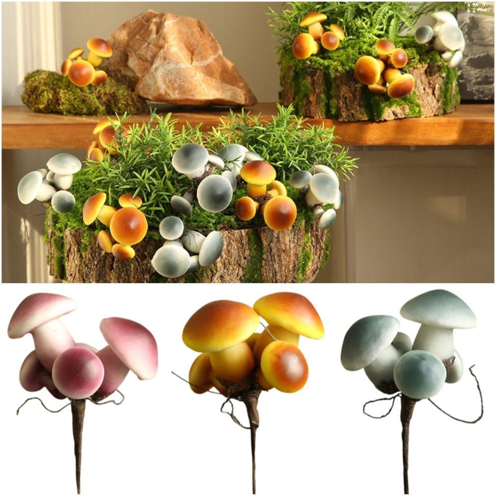 Realistische künstliche Pilze Niedliche lebensechte Pilz-Dekorationen Kreative handgefertigte Bonsai-Dekoration Außen-Gartendekoration