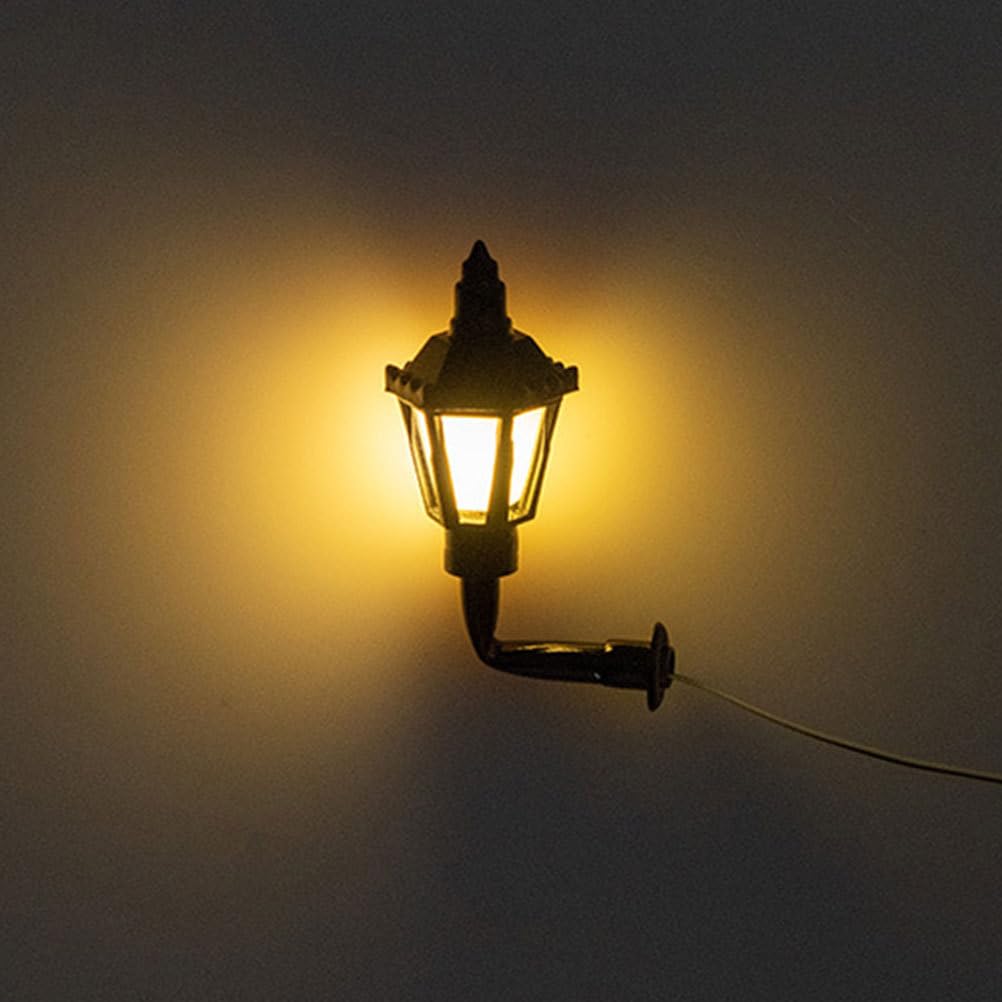 INOOMP Miniature Wall Lights, Wall Lamp Models, Set of 10, LED Lights, Warm White, Dollhouse Scenery, Decoration, Compact Size, DIY Materials