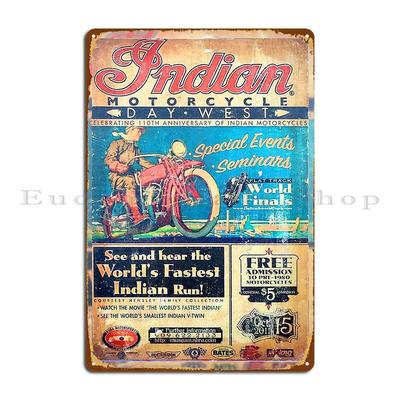 Old Indian Motorcycles Metal Sign Create Poster Wall Decor Decoration Classic Tin Sign Poster