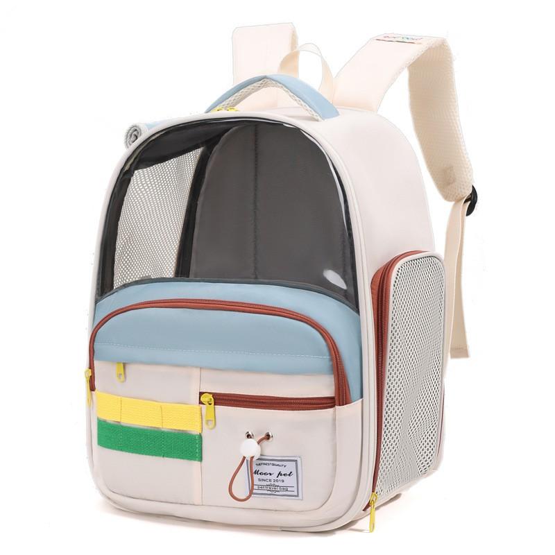 Creamy Pastel Pet Carrier Bag Small Dogs Cats Lightweight Shoulder Or Backpack Style Breathable Mesh Travel