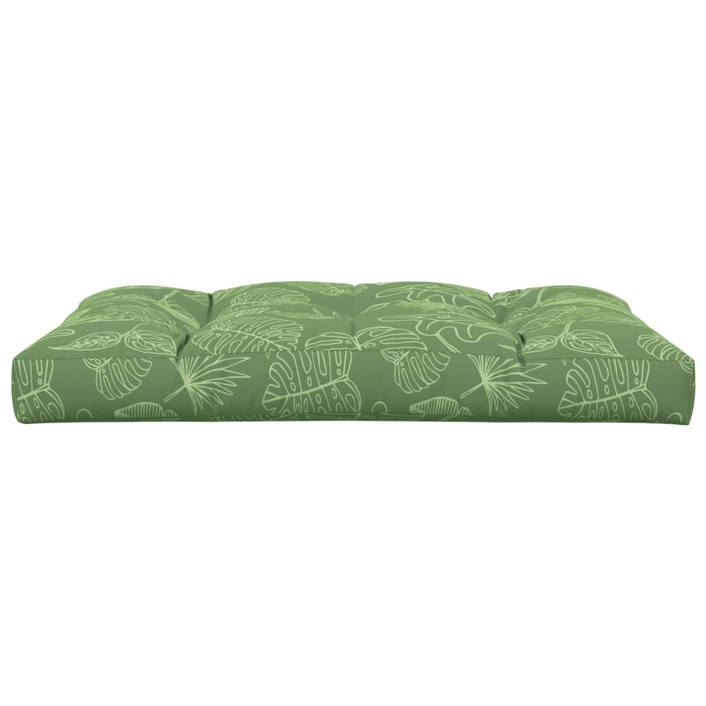 Pallet Cushion with Leaf Pattern 120 X 80 X 12 Cm Fabric