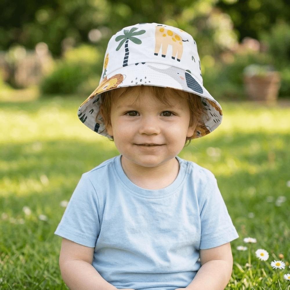 Breathable Bucket Fisherman Hat Cartoon Design Panama Hat Soft Baby Sun Bonnet Toddler