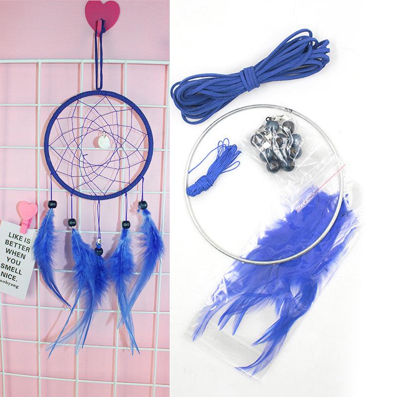 Colorful DIY Dream Catcher Kit Feather Decoration Wall Home nursery Decor Feather Set Crafts Dream Catcher DIY Material craft