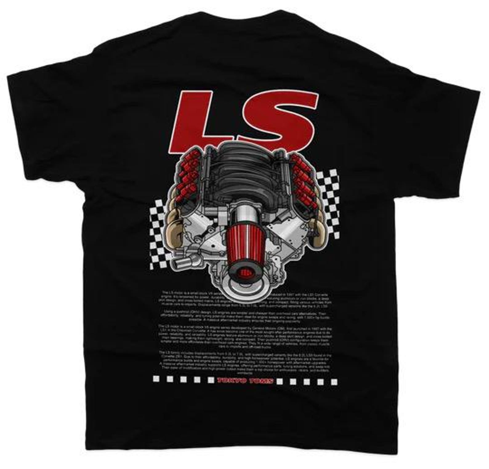 LS Engine T-Shirt - Unisex Car Lover Shirt - Automotive Enthusiast Gift XL