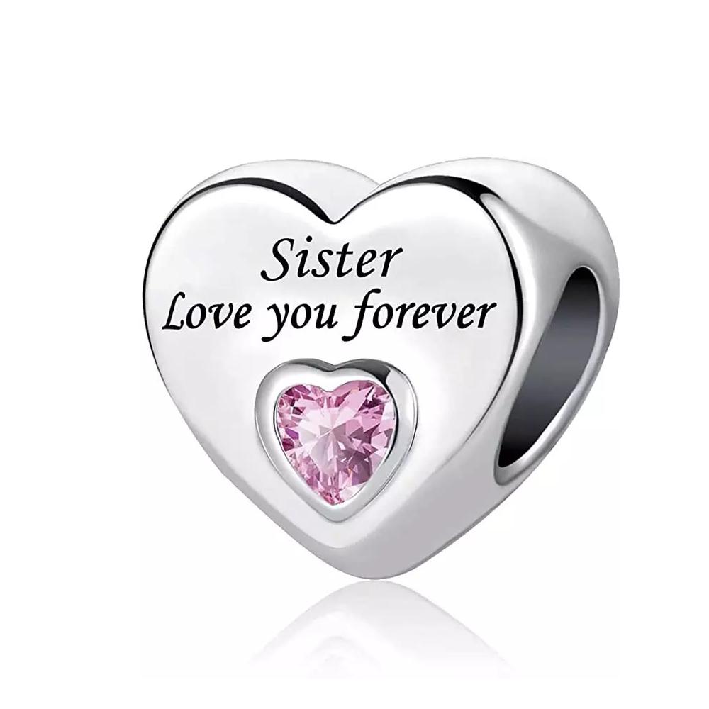 Heart Shape Copper Plating Love Heart Family Charm Fit Original Pendant Bracelet Making Diy Jewelry For Women Accessories