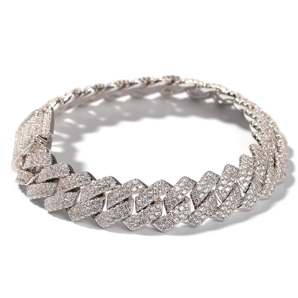 Hochwertiges Herren Hip Hop Zirkonia Kubanische Kette Armband