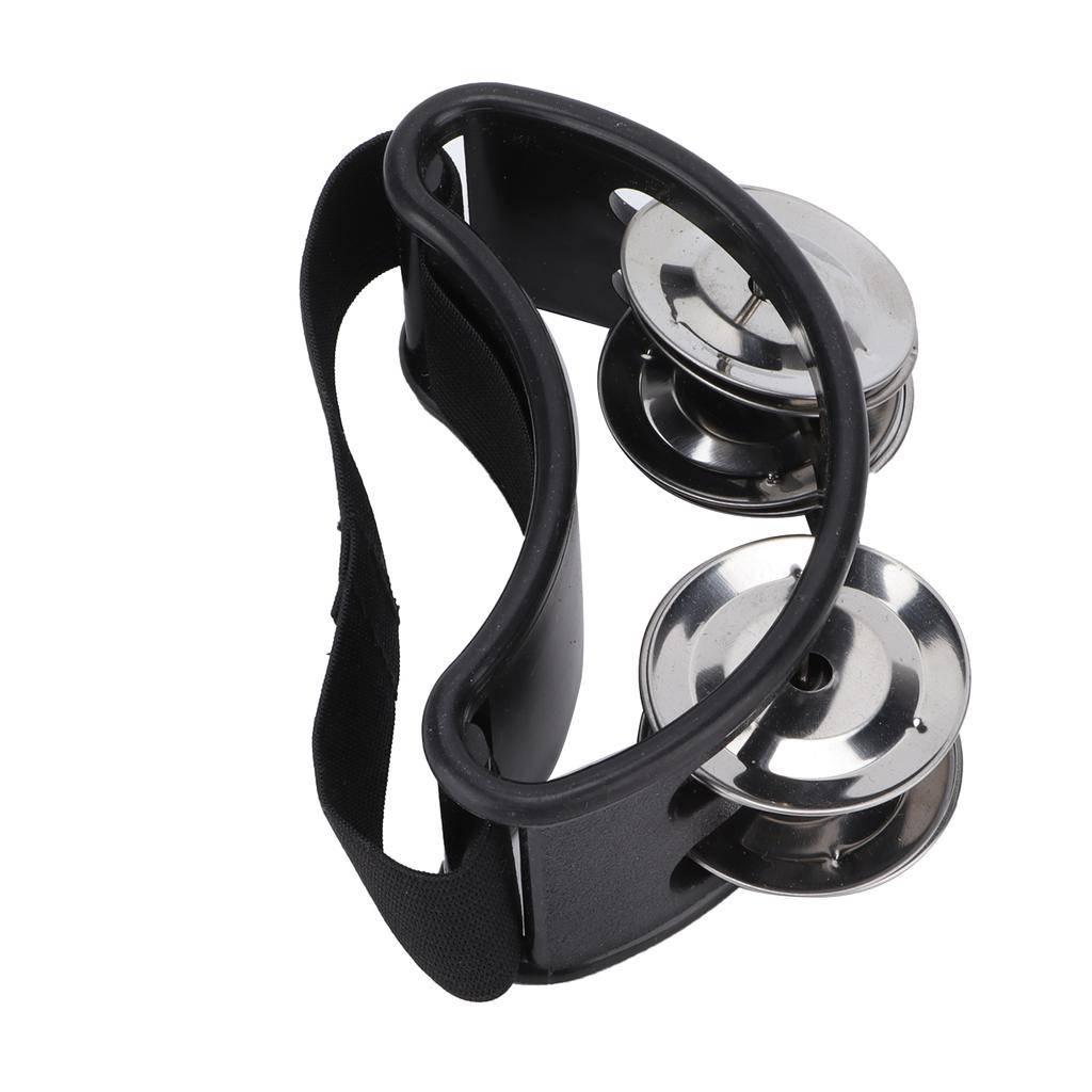 Foot Tambourine Shaker Percussion Drum Set Metal Jingle Bell Musical Instrument AccessoriesBlack