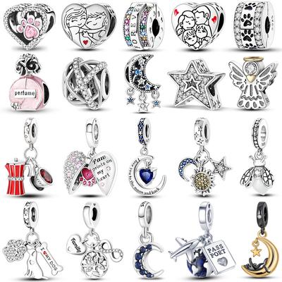S925 Zilveren Bedel Ster Maan Vuurvlieg Reis Hart Hanger Past Originele Kralen Maken Mode Vrouw Sieraden Dangle Bedels
