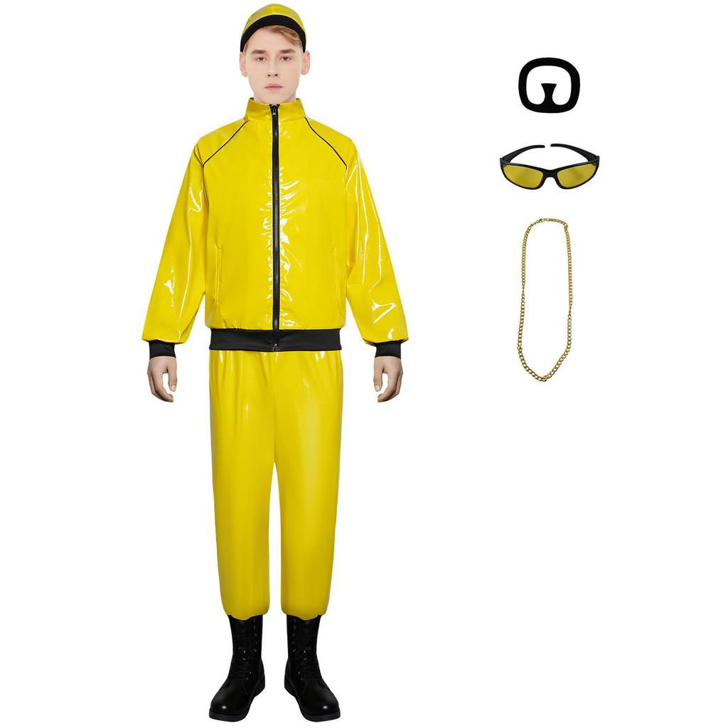 ManYi Duo Costume Cosplay Retro Disco in Pelle Verniciata - Brillante Outfit di Halloween Anime